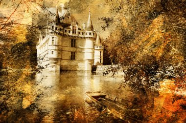Azey-le-redeau castle - artwork in painting style