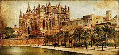 Mallorca Katedrali - vintage fotoğraf