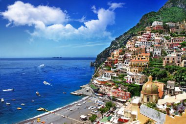 Beautiful Positano. Amalfi coast. bella italia series clipart