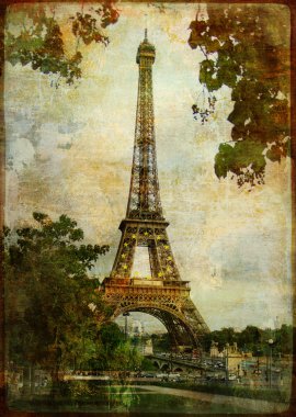 Paris'i - vintage kartı