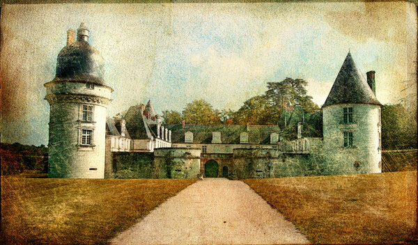 Gue-Pean castle (Loire valley) - artistic vintage picture
