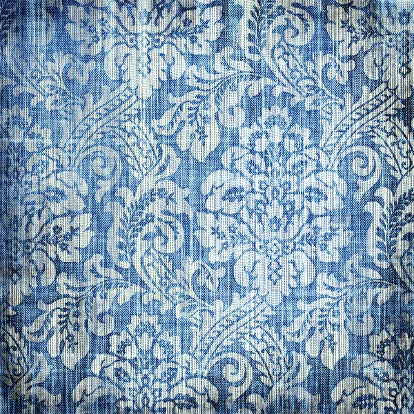 Textura de denim Shabby com padrões elegantes — Fotografia de Stock