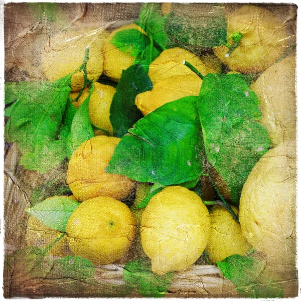 Vintage still life with lemons — Stock Photo, Image