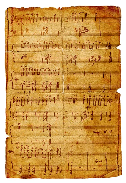 Старовинні музичні сторінки — стокове фото