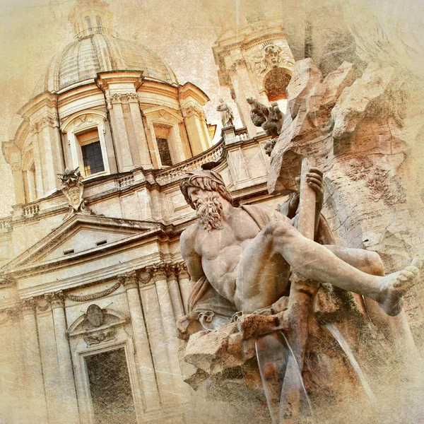 Gran serie artística de Roma - piazza Navona — Foto de Stock