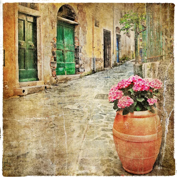 Charming streets of old mediterranean towns — Stock Photo, Image