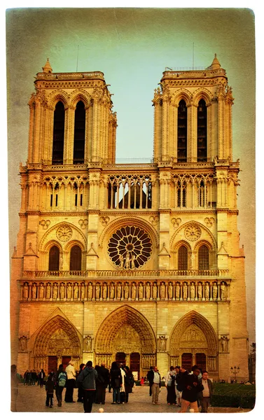 Notre dame - künstlerisches Vintage-Bild — Stockfoto