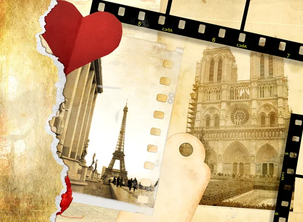 Love paris - Vintage Fotoalbum — Stockfoto