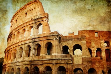 Colosseum - artistic picture in retro style clipart