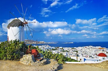 Sunny beautiful Mykonos - amazing greek islands series clipart