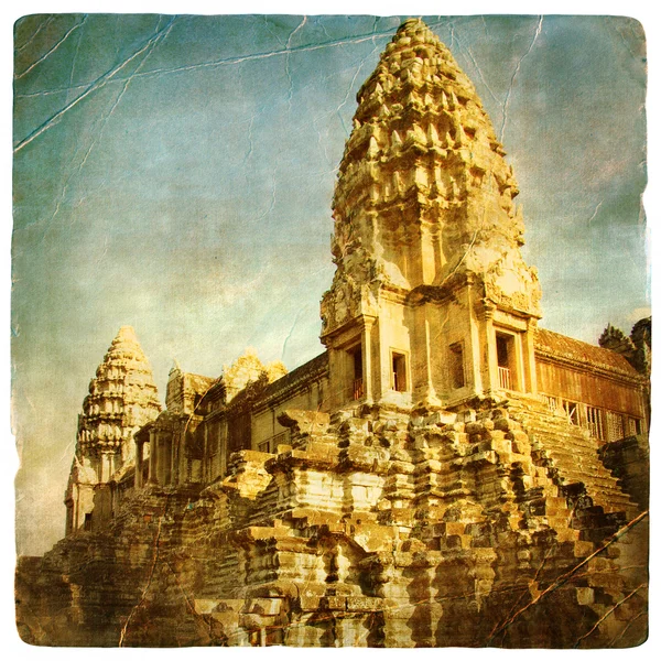 Alter Angkor-Tempel - kunstvoll getöntes Bild im Retro-Stil — Stockfoto