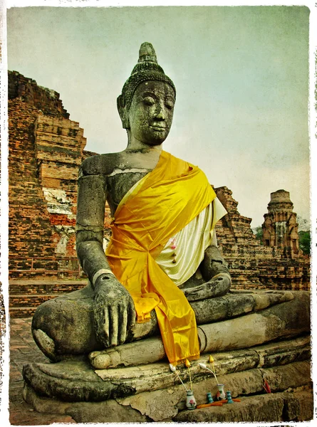 Boeddha in oude ayutthaya — Stockfoto