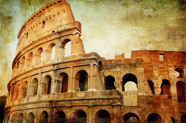 Colosseum - artistic picture in retro style