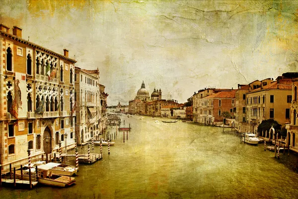 Gran canal-Venecia - obra de arte en estilo de pintura —  Fotos de Stock