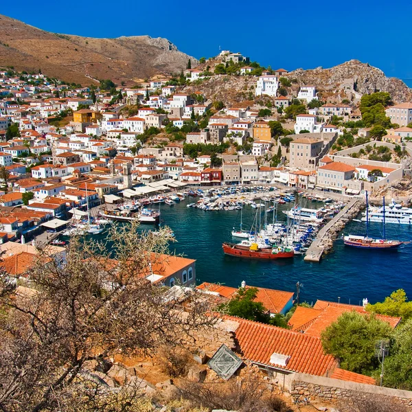 Bildmässigt syn på hydra island - Grekland-serien — Stockfoto