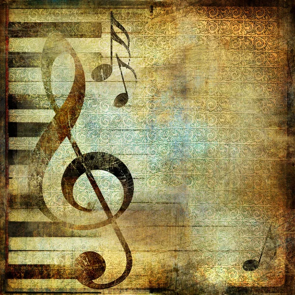Musical background in grunge style with place for text — Stock Photo, Image
