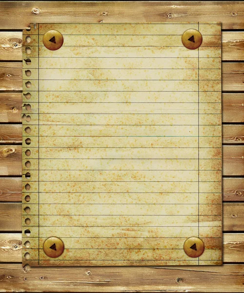 Vintage blank page over wood — Stock Photo, Image