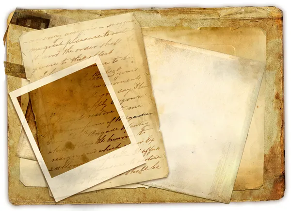 Old papers with instant frame — Stock Photo, Image