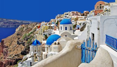 Beautiful white-blue Santorini clipart