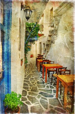 geleneksel Yunan Taverna - tarzı resim içinde resim