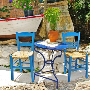 Taverna renkli geleneksel Yunanistan