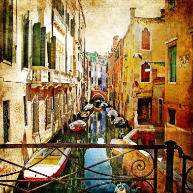 Картина, постер, плакат, фотообои "удивительная венеция - произведения искусства в стиле живописи картина пейзаж все зимний", артикул 12810111