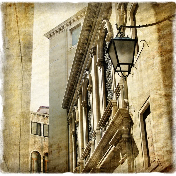 Benátská ulice - umělecký obraz v retro stylu — Stock fotografie