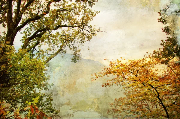 Efterår - kunst i maleri stil - Stock-foto