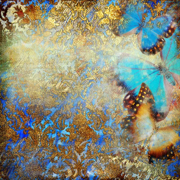 Konstnärliga bakgrund med fjärilar — Stockfoto