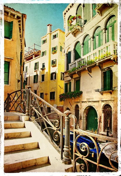 Venetian pictures - artwork in retro style — Stock Photo, Image