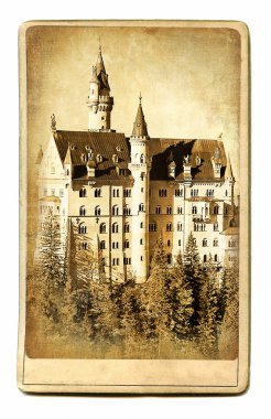 Avrupa yerler-vintage kartları-neuschwanstein kast