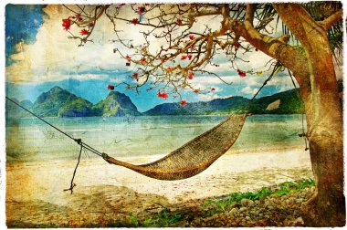 Tropical scene- artwork in painting style