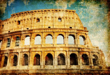 Colosseum - artistic picture in retro style clipart