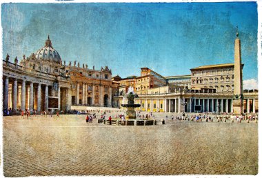 Rome,Vatican - artistic retro styled picture clipart