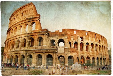 Great colosseum - artistic retro styled picture clipart