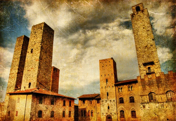 Grandes monumentos italianos pintados serie - San Gimignano —  Fotos de Stock