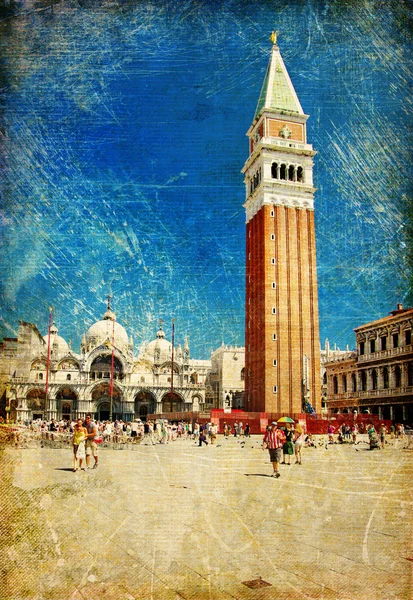 Wenecja - vintage serii wielkie zabytki Włoch-san marco placu — Zdjęcie stockowe
