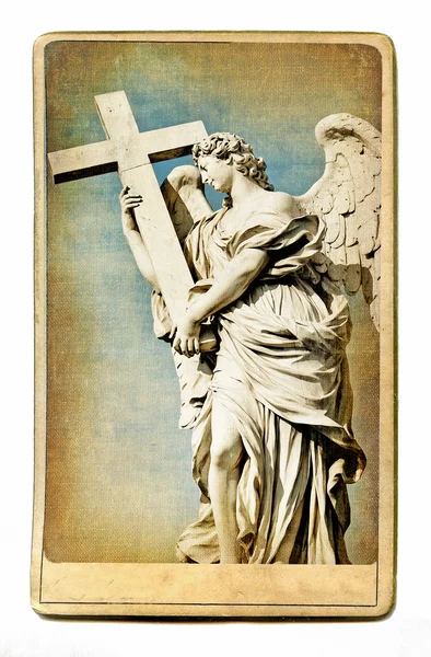 ヨーロッパのランドマーク ヴィンテージ カード ローマの彫刻 — ストック写真