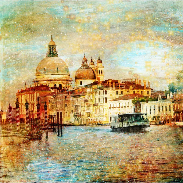 Mystery of Venice - artwork in painting style — Stock Photo, Image