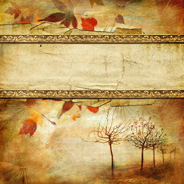 Vintage autumn background with place for text