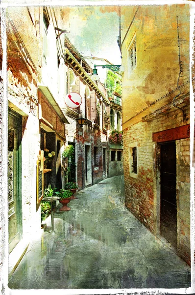 Venetian streets - artwork in pianting style — Stock Photo, Image