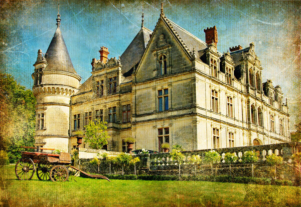 Old french castle- artistic vintage picture