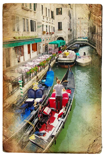 Canales de Venecia- imagen de estilo retro — Foto de Stock