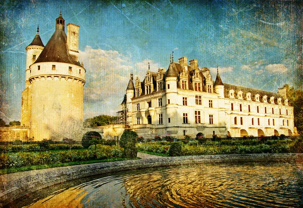 Schloss Chenonceau - Kunstwerk im Malstil — Stockfoto