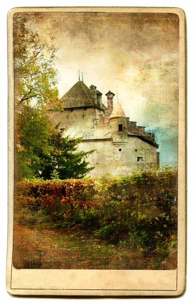 Chillion castle - målade landmärke serie — Stockfoto