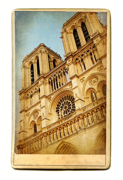 Lugares de interés europeos- tarjetas vintage - Notre dame — Foto de Stock