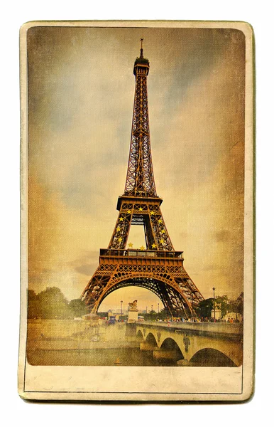 Serie di carte vintage punti di riferimento europei - Parigi — Foto Stock