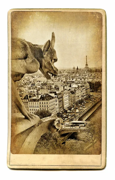 European landmarks vintage cards -Notre dame view — Stock Photo, Image