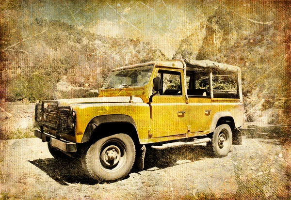 Jeep safari in mountains — Stock Photo, Image