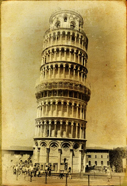 Pisa Kulesi - İtalyan yerlerinden serisi sanatsal resim tonda.